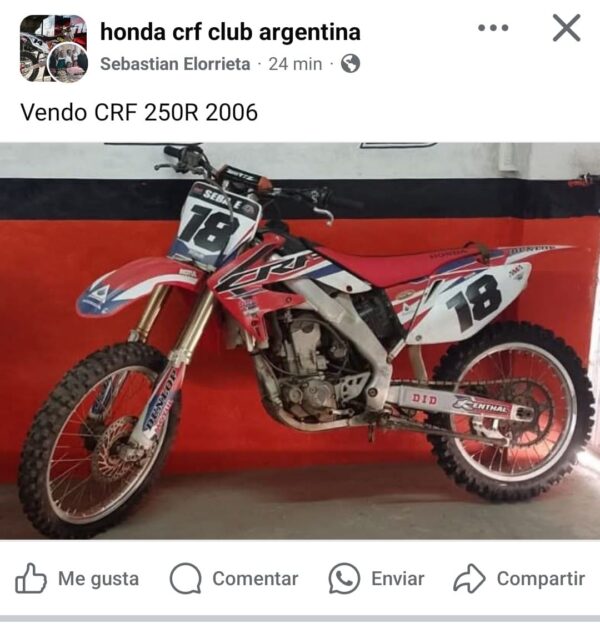Honda CRF 250r 2006 Rojo